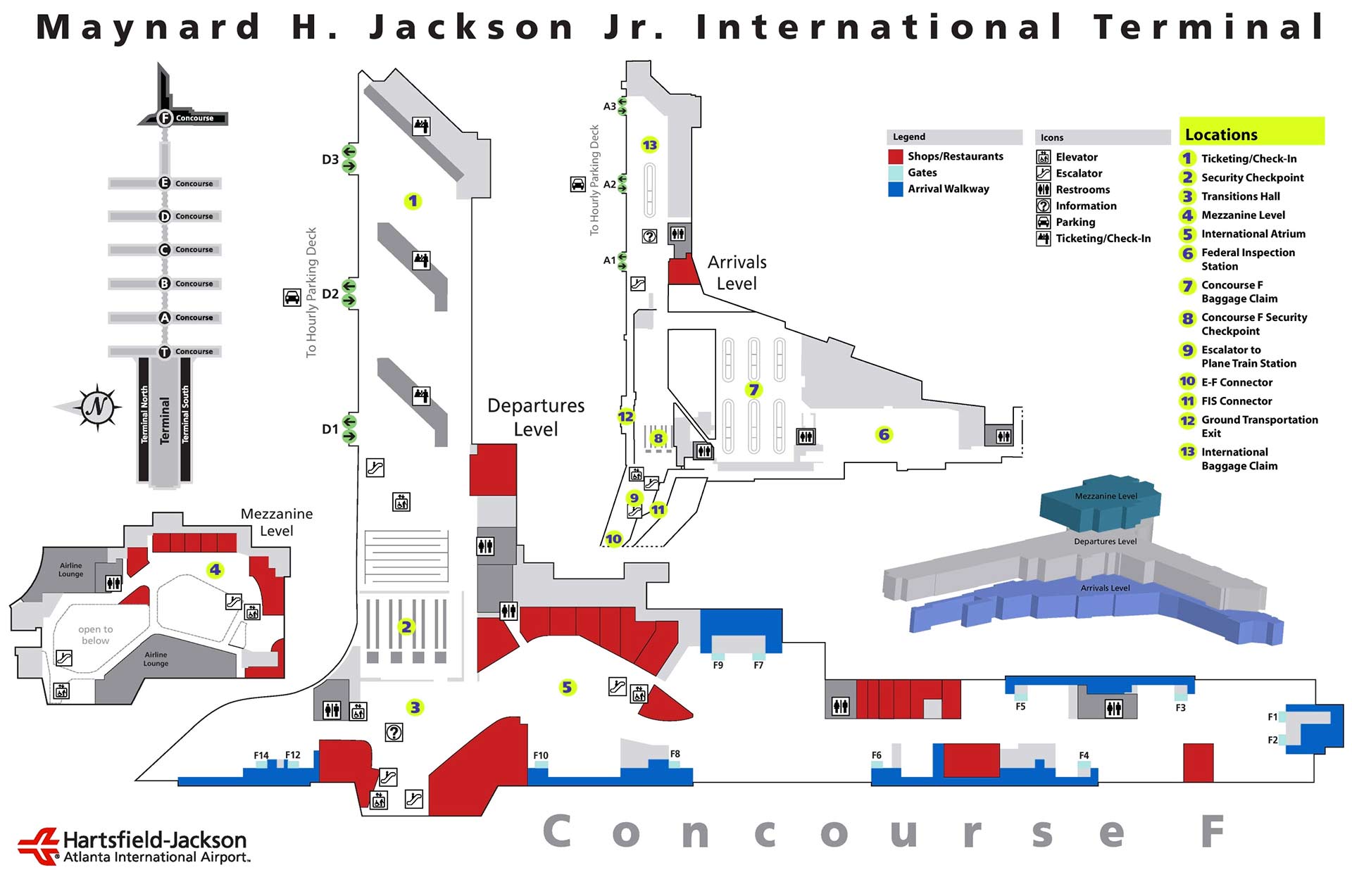 International terminal at Atlanta airport map
